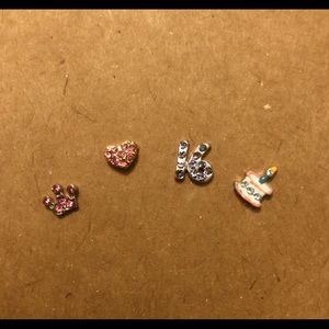 Origami Owl Charms - Cake, Crown, Heart